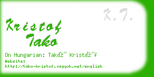 kristof tako business card